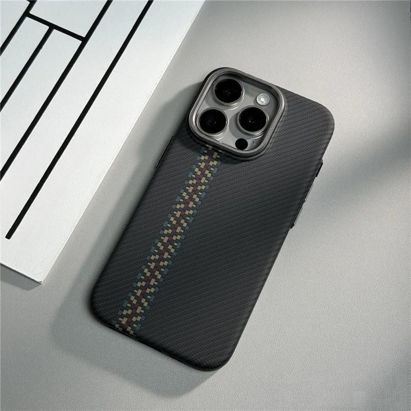 Telefoonhoesje met Carbon Fiber Textuur voor iPhone 12 tot 17 Schokbestendig Mat Design Beschermhoes