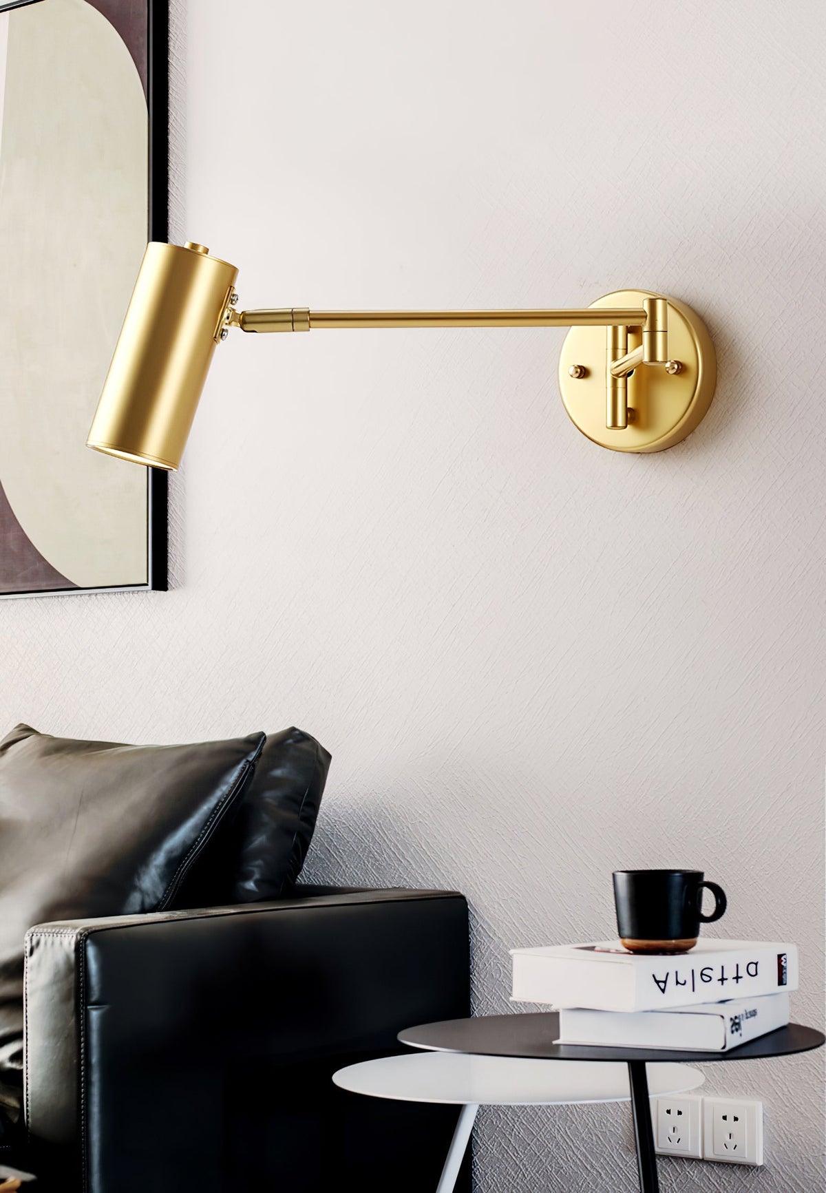 Verstelbare Wandlamp met Zwenkarm - Industrieel Metaal IJzer - 180° Draaibaar - Leeslamp Slaapkamer Nachtkastje