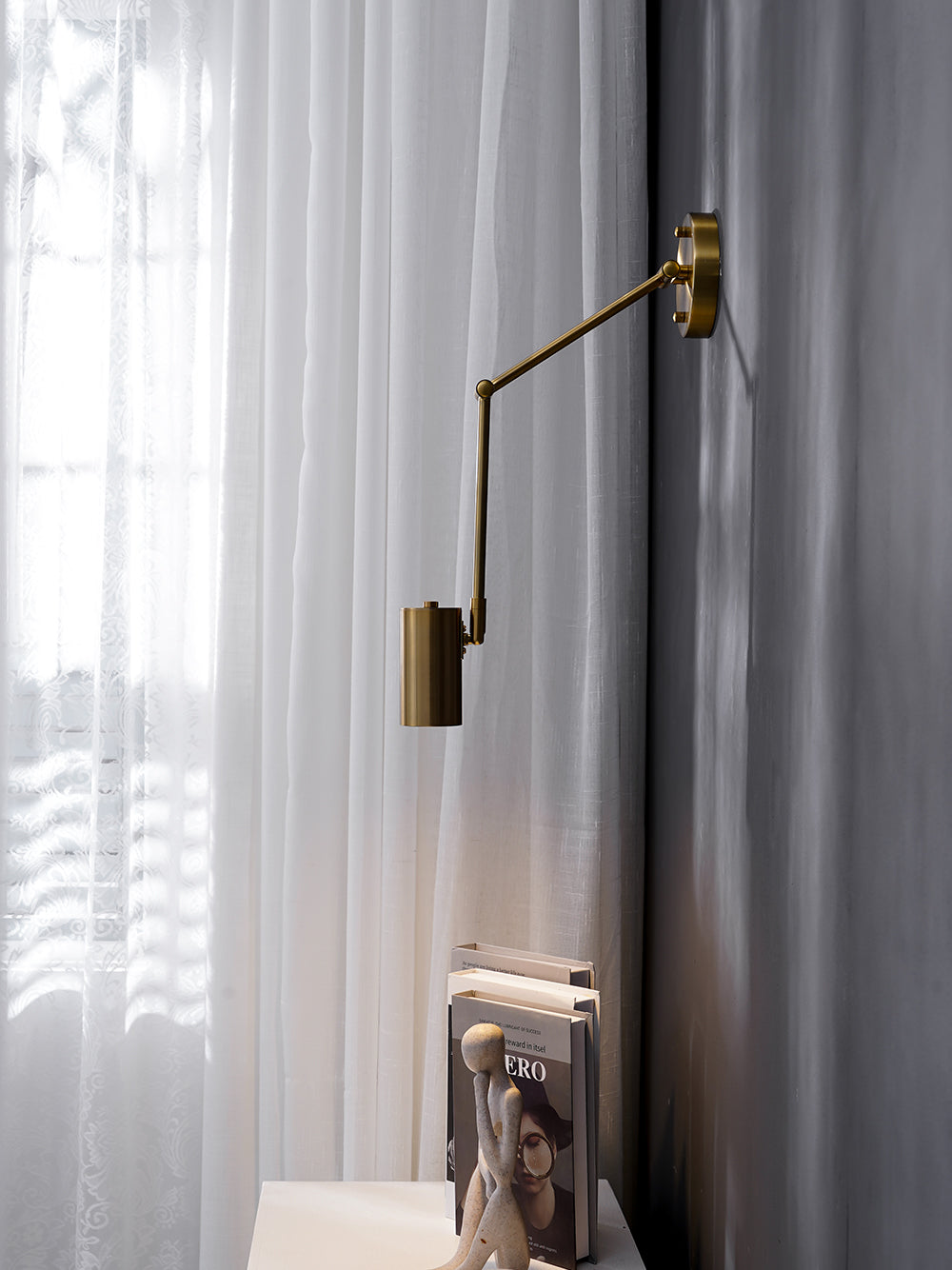 Verstelbare Wandlamp met Zwenkarm - Industrieel Metaal IJzer - 180° Draaibaar - Leeslamp Slaapkamer Nachtkastje