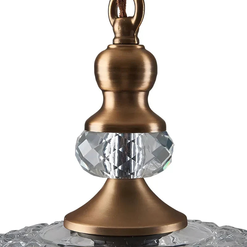 Vintage Hanglamp Glas Messing Bloemmotief Groen Zwart