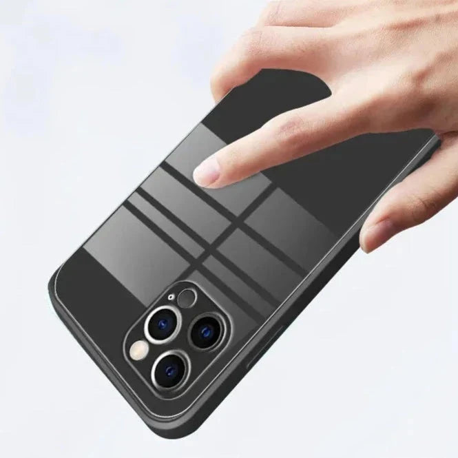 Gehard Glazen Telefoonhoesje met Polsbandje iPhone - Schokbestendig Transparant Cover Camera Bescherming