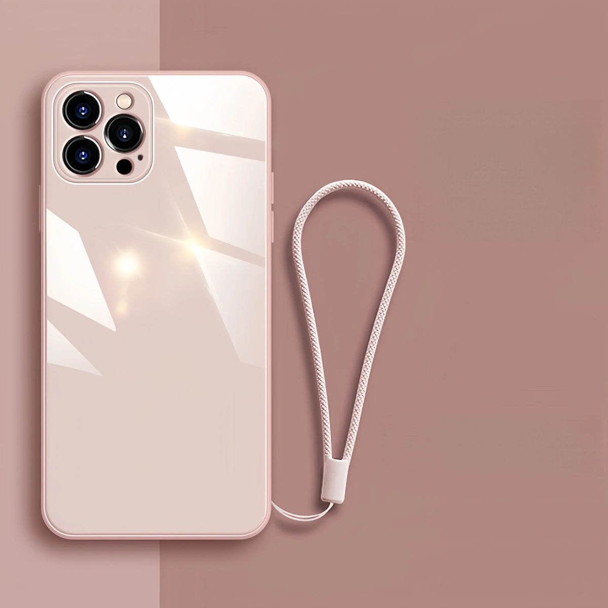 Gehard Glazen Telefoonhoesje met Polsbandje iPhone - Schokbestendig Transparant Cover Camera Bescherming