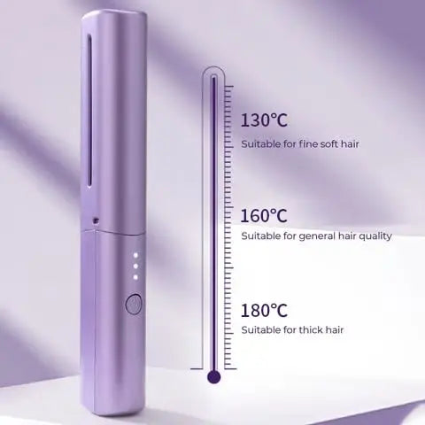 Draadloze Stijltang Borstel - Compact Styling Tool met Keramische Coating & 3 Temperatuurstanden