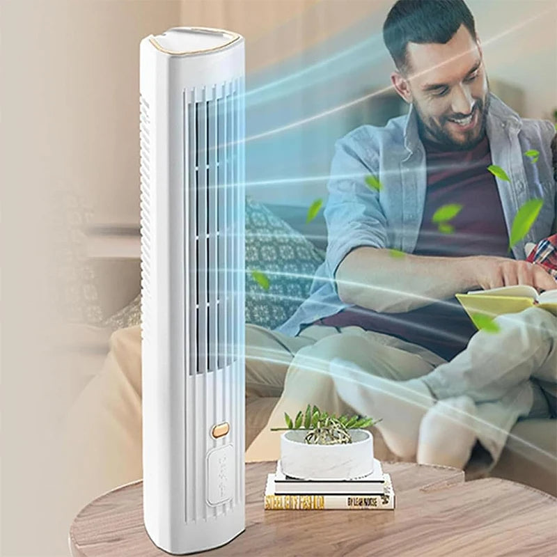 Draagbare USB-Ventilator - 5W Vermogen - Drie Snelheden - Oplaadbare Batterij - Compact Draadloos Ontwerp voor Thuis en Kantoor
