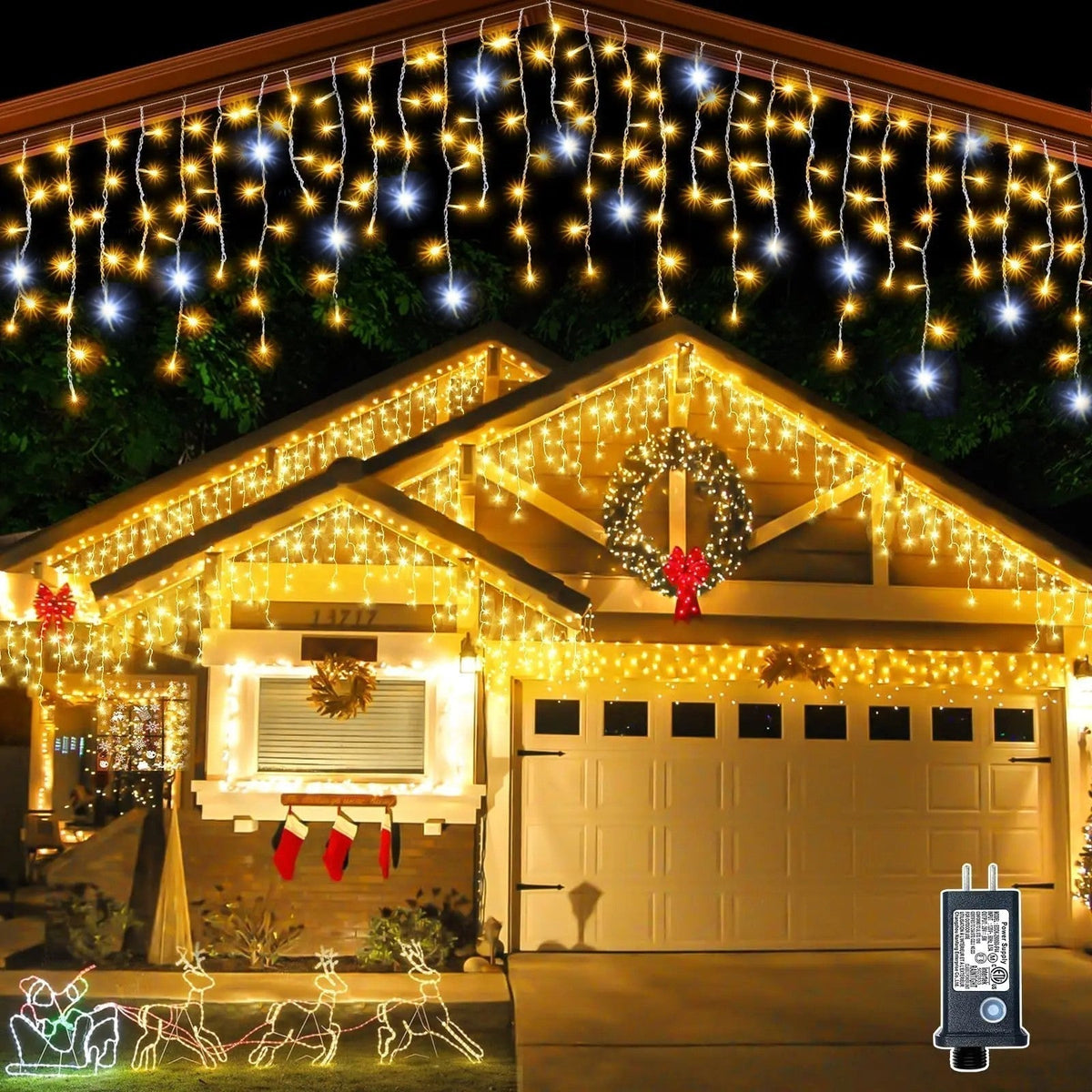 LED IJspegelverlichting 4-32m Warm Wit Flakkereffect Kerst Tuindecoratie Exterieur IP44 Waterdicht