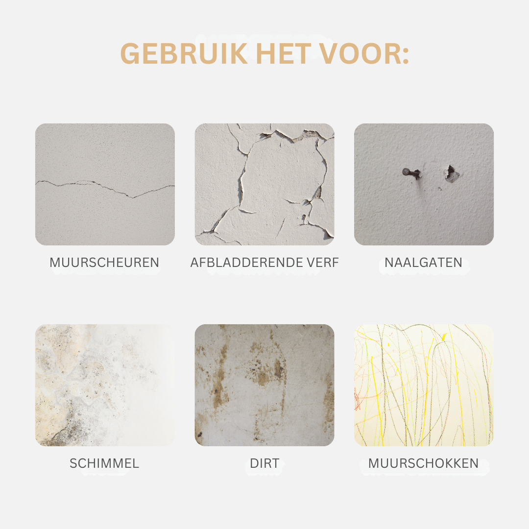 SmoothWall Muurreparatie Spatel - Direct Resultaat & Onzichtbaar Herstel voor Gaatjes, Scheuren en Deuken