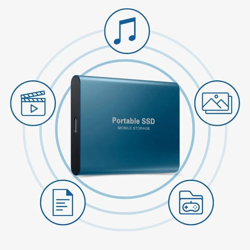 Externe SSD 128GB USB 3.2 Type-C Zwart Compact Draagbaar Opslag
