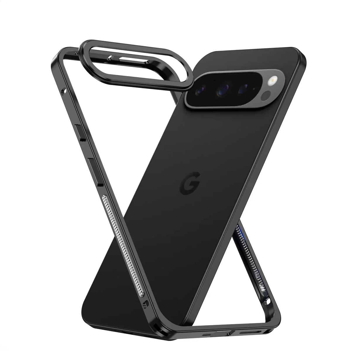 Aluminium Telefoonbumper met Koeling Zwart Zilver Blauw Grijs voor Google Pixel Beschermframe Shockproof