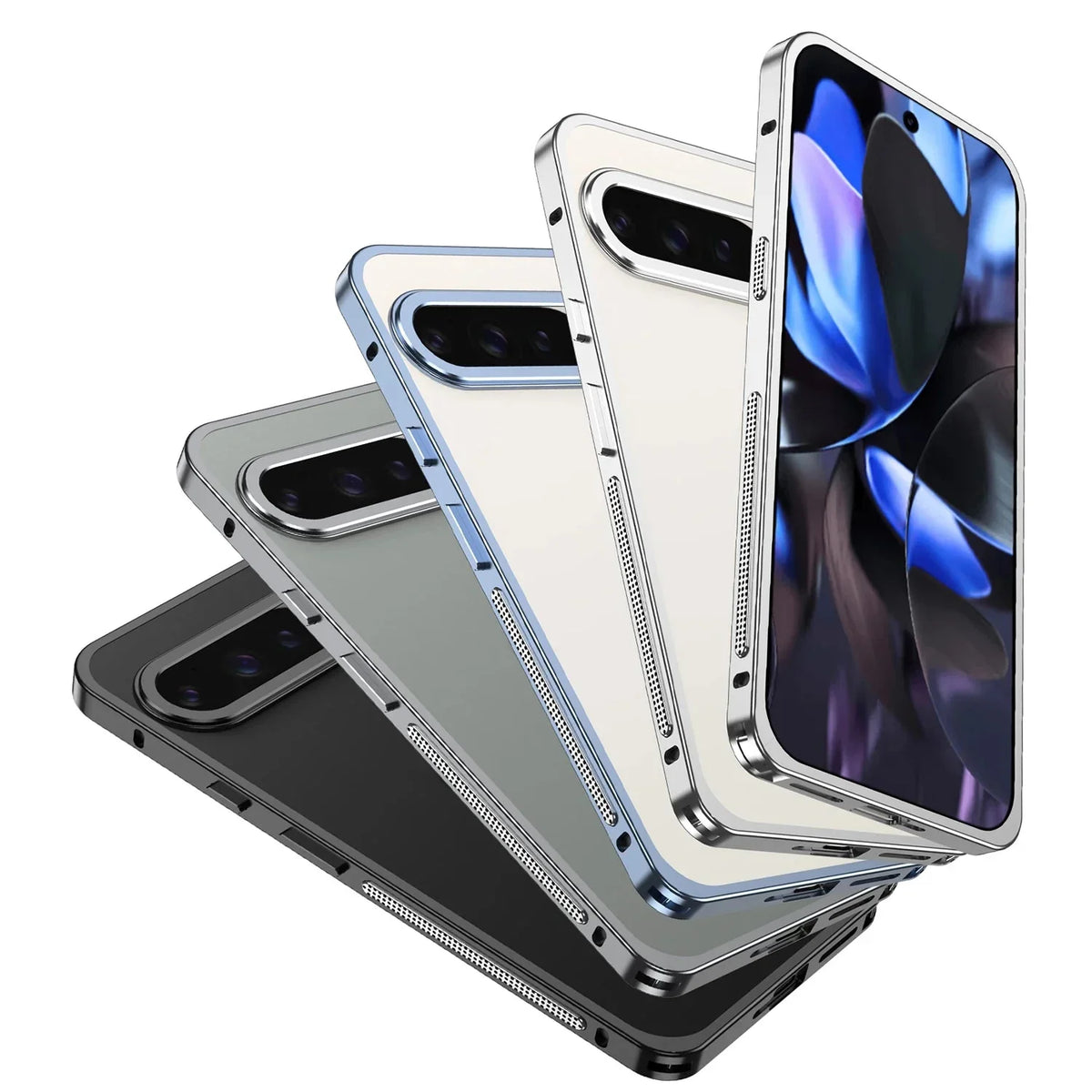 Aluminium Telefoonbumper met Koeling Zwart Zilver Blauw Grijs voor Google Pixel Beschermframe Shockproof