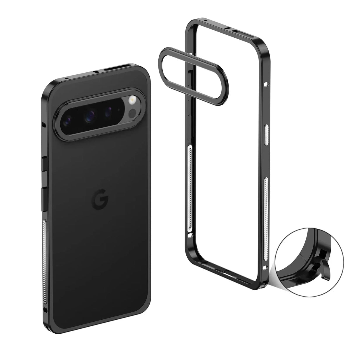 Aluminium Telefoonbumper met Koeling Zwart Zilver Blauw Grijs voor Google Pixel Beschermframe Shockproof