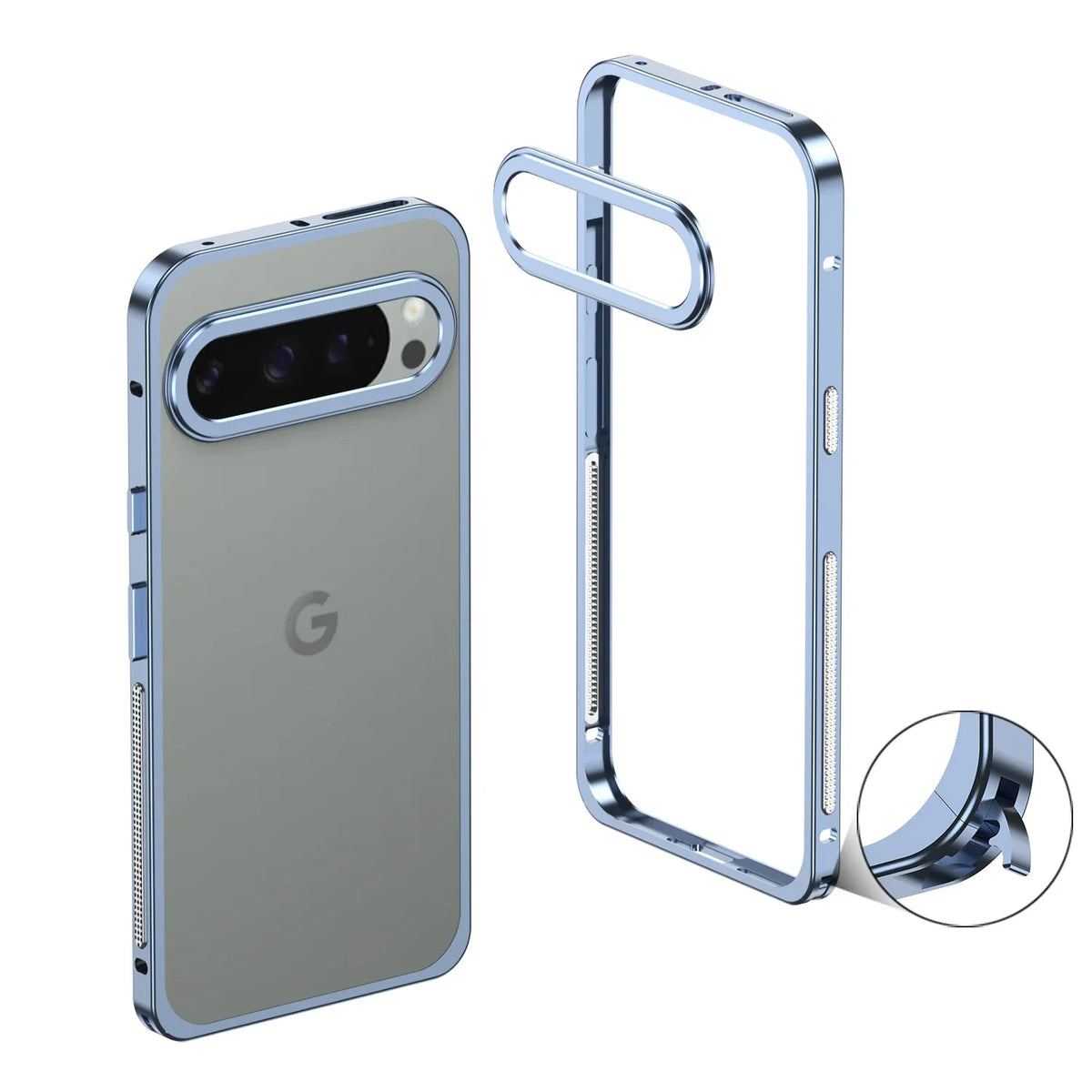Aluminium Telefoonbumper met Koeling Zwart Zilver Blauw Grijs voor Google Pixel Beschermframe Shockproof