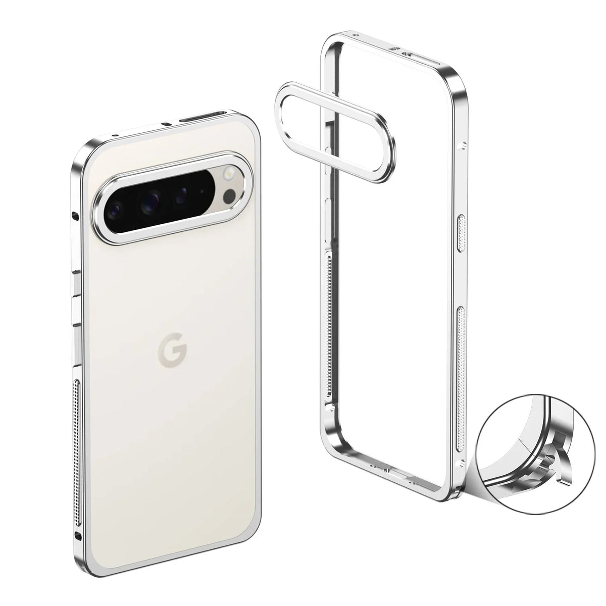 Aluminium Telefoonbumper met Koeling Zwart Zilver Blauw Grijs voor Google Pixel Beschermframe Shockproof