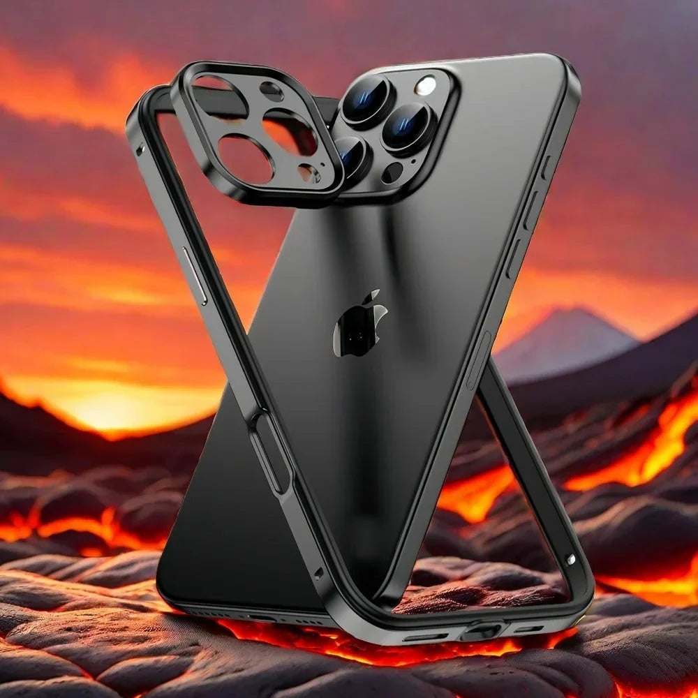 Ultralichte Aluminium Bumper Frame voor iPhone - Plat Randloos Design met Camerabeschermer en Stevige Bescherming