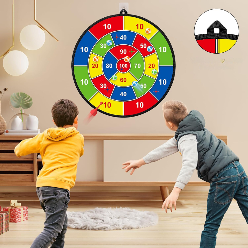 Dartbord voor Kinderen met Klittenballetjes - Dubbelzijdig Outdoor & Indoor Spel