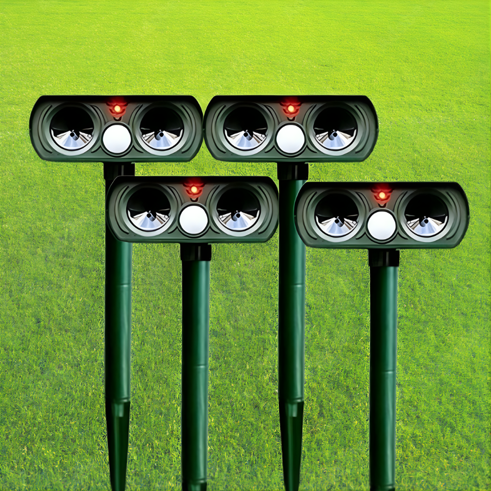 Zonne-energie Dierverschrikker Ultraschall 8-10m Bereik IP66 Waterdicht 13,5-45,5kHz Frequentie Tuin