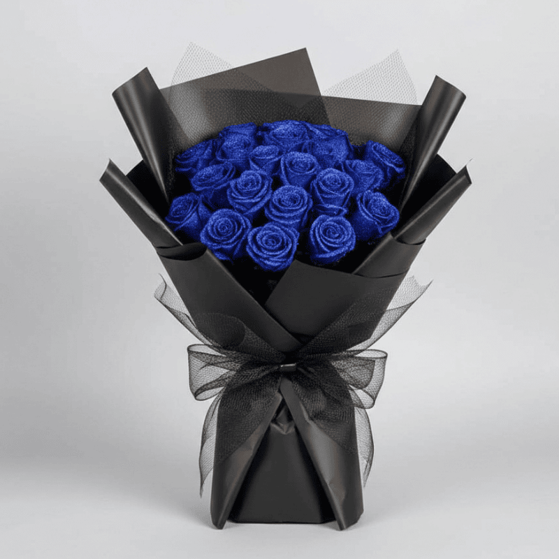 Geconserveerde Roos in Acryl Stolp 25cm Eeuwige Bloem Romantische Woondecoratie Cadeau Rood Blauw Design