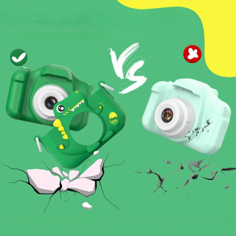 Kindercamera met Dinosaurusdesign - Fototoestel voor Jonge Ontdekkers met HD-Opname & Speelse Dino-Stickers