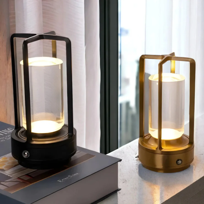Draadloze LED Tafellamp Kristal Metalen Kooi Dimbaar Touch Sensor Oplaadbaar Sfeerverlichting Woonkamer Slaapkamer