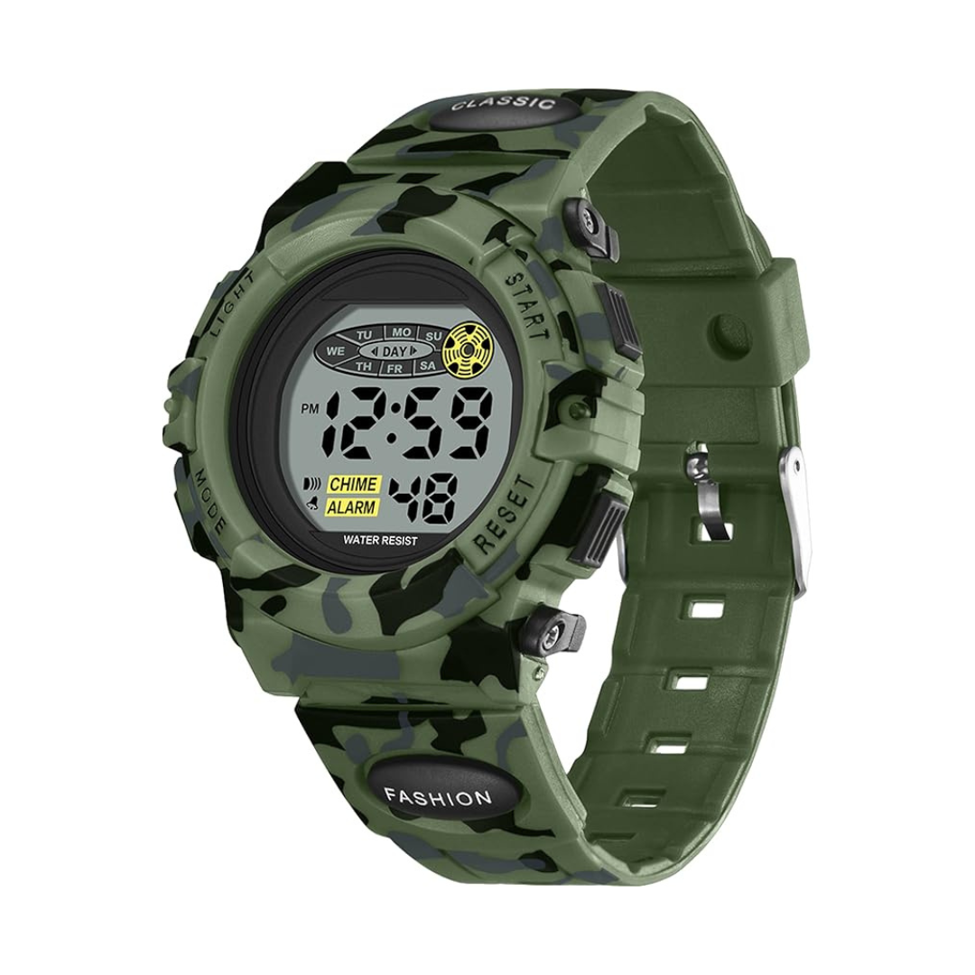 Digitaal Kinderhorloge Waterdicht & Stoßvastig - Datum Alarm Stopwatch Functie - Leerzame Sportuhr met Verlichting - PU Siliconen Band Jongens Meisjes 6-15 Jaar