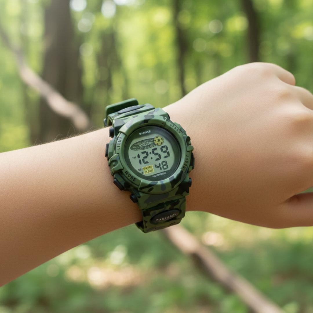 Digitaal Kinderhorloge Waterdicht & Stoßvastig - Datum Alarm Stopwatch Functie - Leerzame Sportuhr met Verlichting - PU Siliconen Band Jongens Meisjes 6-15 Jaar