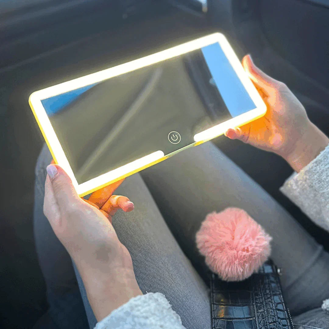 Verlichte Make-upspiegel voor Auto - 3 Lichtinstellingen LED Cosmeticaspiegel met Clip - Oplaadbaar Reisspiegel voor Zonwering en Thuisgebruik