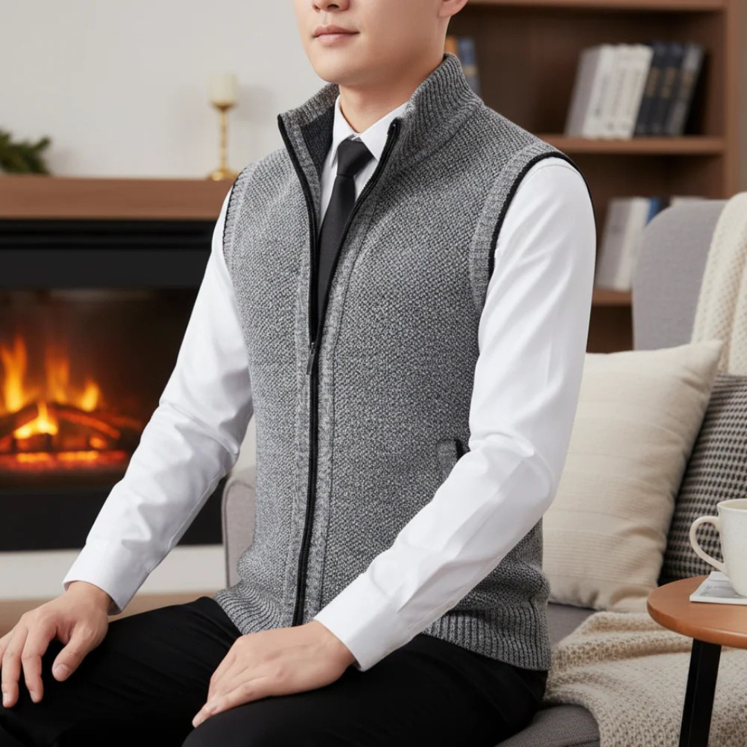Geïsoleerd Bodywarmer Heren met Rits Mouwloos Warm Vest voor Winter Herfst Lente Laagjes Casual Outdoor