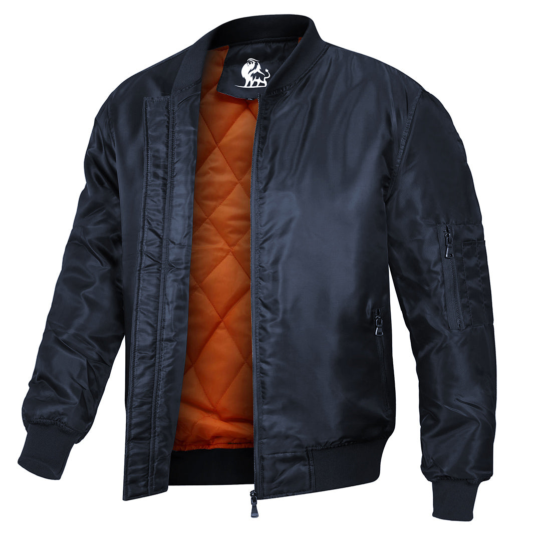 Bomberjack Heren met Waterafstotende Coating Gevoerd Blauw Outdoor Tussenjas Vrijetijd Mode Casual Jas