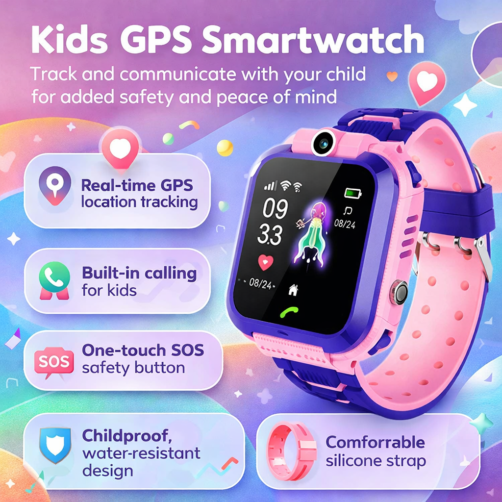 Digitaal Kinderhorloge GPS Tracker Telefoon Camera Waterdicht Touchscreen Veiligheid Smartwatch Kids