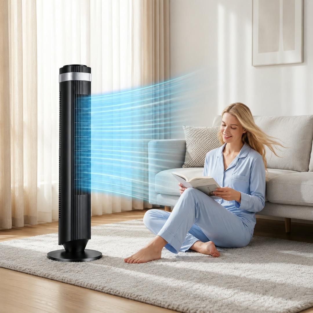 Stille Torenventilator 28dB Bladloos DC-motor Slaapkamer Kantoor Woonkamer Luchtcirculatie Compact Design