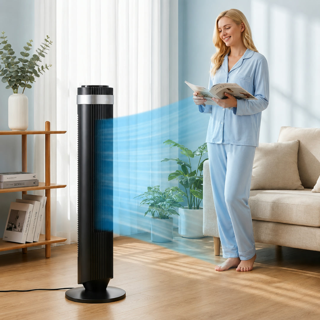 Stille Torenventilator 28dB Bladloos DC-motor Slaapkamer Kantoor Woonkamer Luchtcirculatie Compact Design