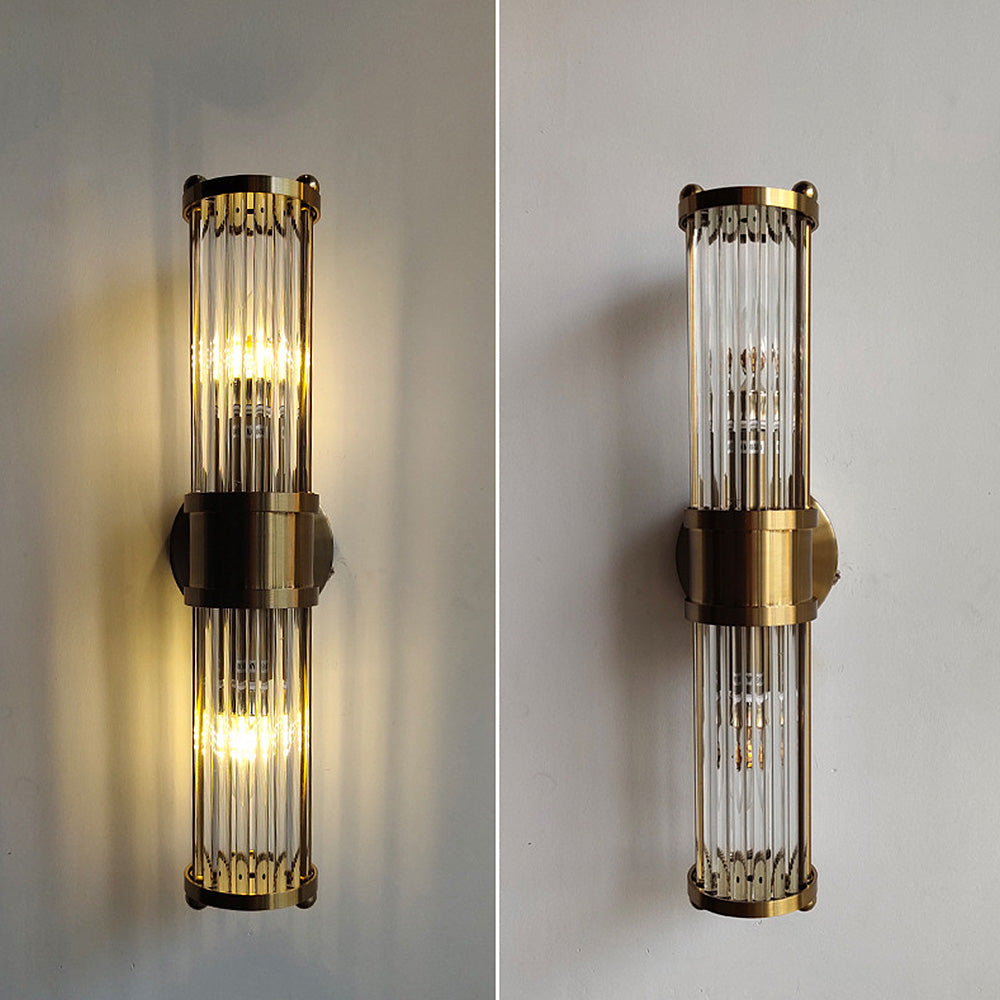 Gouden Wandlamp met Glazen Kap Ø9cm - Luxe Badkamerverlichting Klassiek Design voor Spiegel Hal Ganglamp IP44 E27 Fitting Modern & Tijdloos