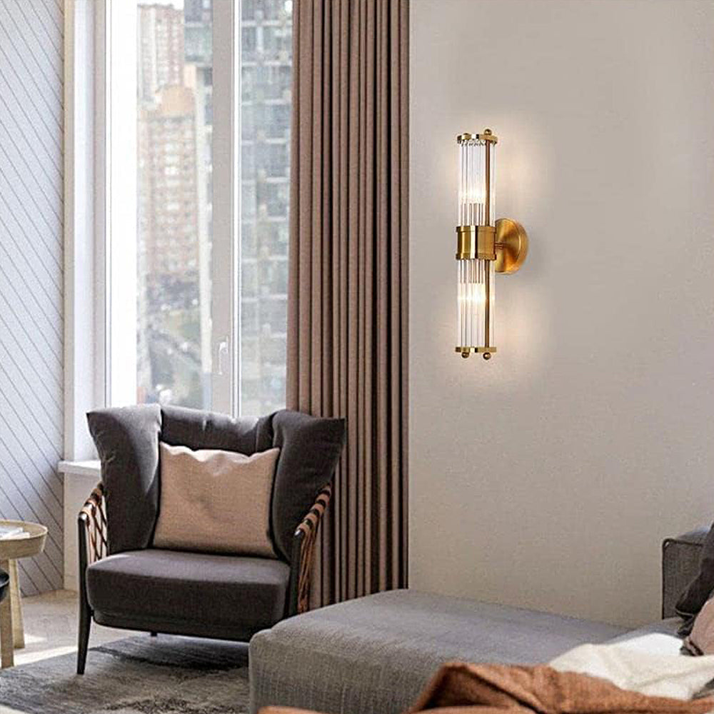 Gouden Wandlamp met Glazen Kap Ø9cm - Luxe Badkamerverlichting Klassiek Design voor Spiegel Hal Ganglamp IP44 E27 Fitting Modern & Tijdloos