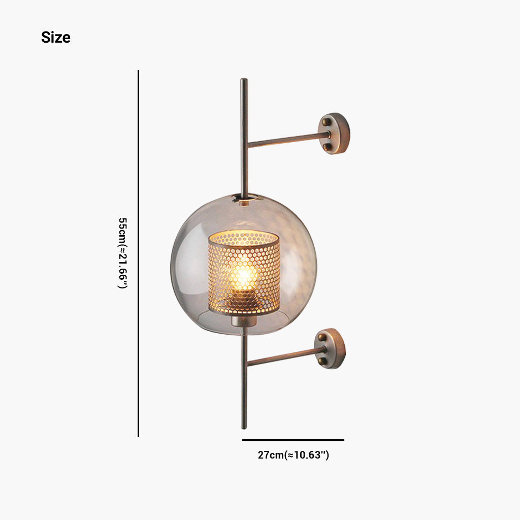 Wandlamp Glazen Cilinder met Geperforeerde Messing Kap Modern Design Warm Licht Sfeerverlichting Woonkamer