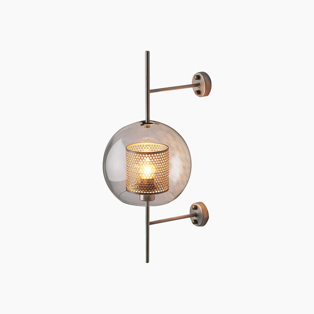 Wandlamp Glazen Cilinder met Geperforeerde Messing Kap Modern Design Warm Licht Sfeerverlichting Woonkamer
