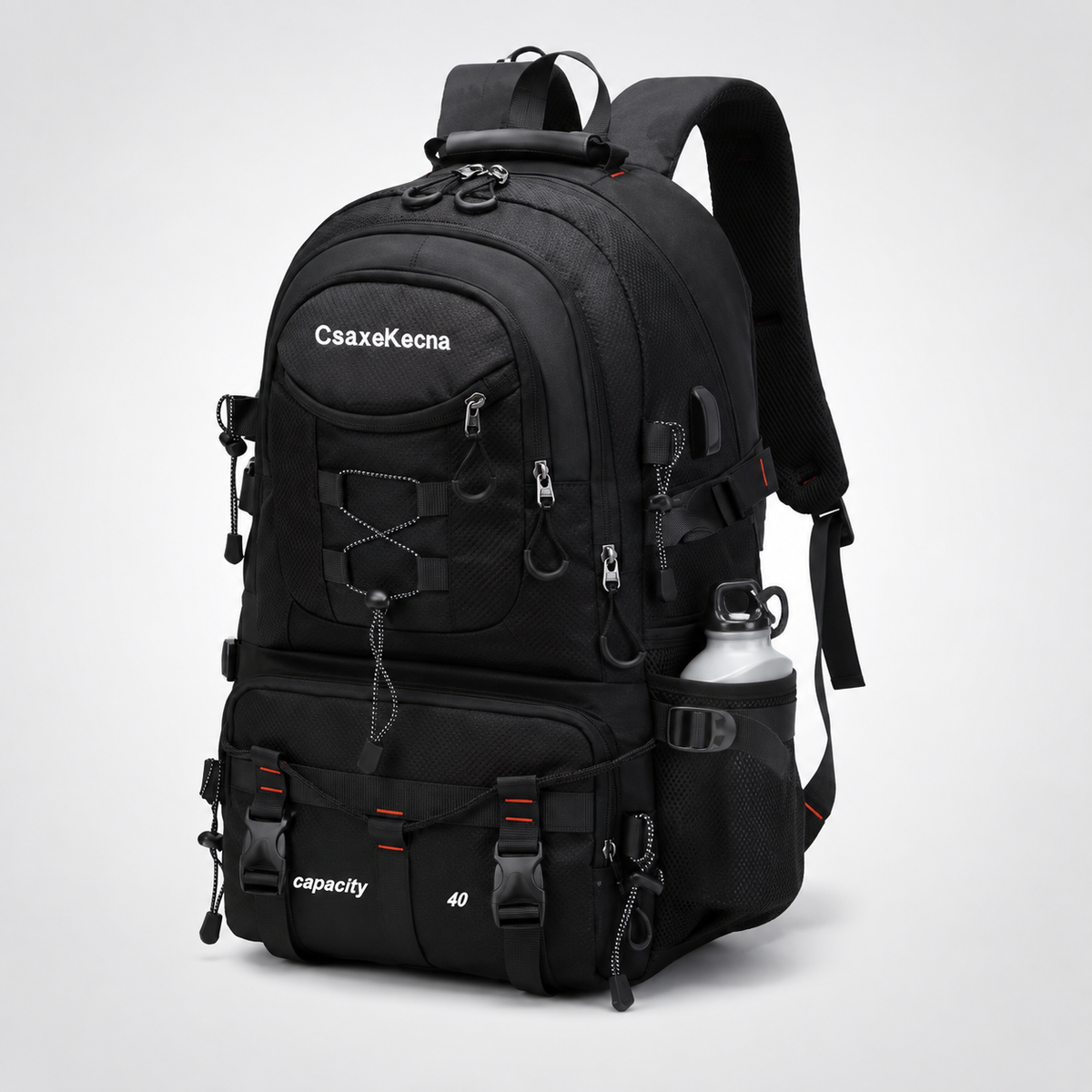 Trekkingtas 40 Liter met USB-Poort Ergonomisch Waterdicht voor Wandelen Bergtouren Outdoor Camping Reizen