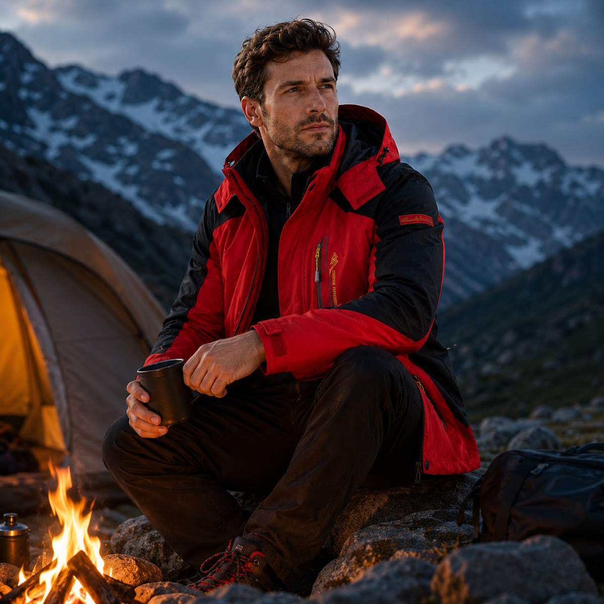 Waterdichte Heren Outdoorjas Polyester Afneembare Capuchon Meerdere Zakken Wandelen Trekking Outdoor Actief