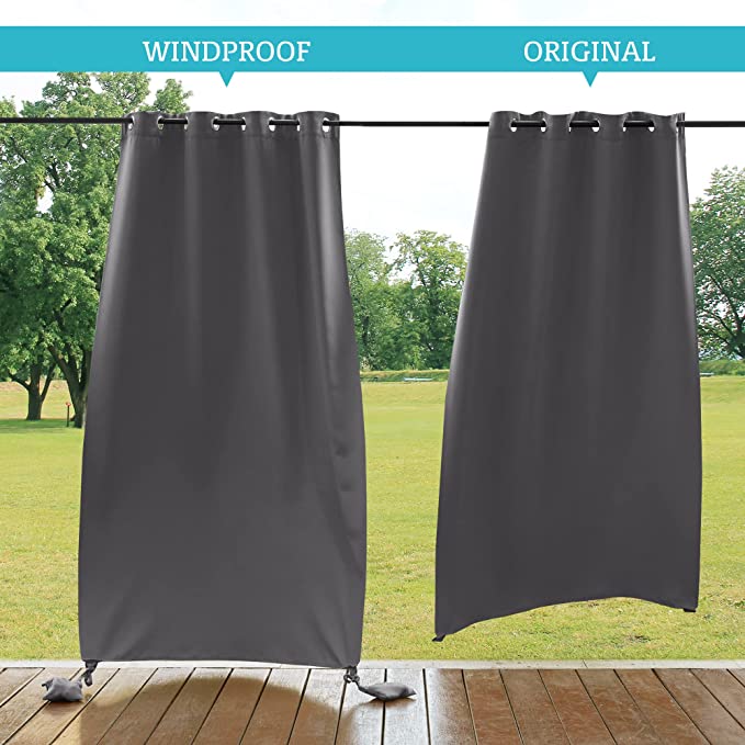 Waterdicht Outdoor Gordijn met Gewichtszakken - Blackout Privacy & UV-Bescherming voor Terras & Veranda