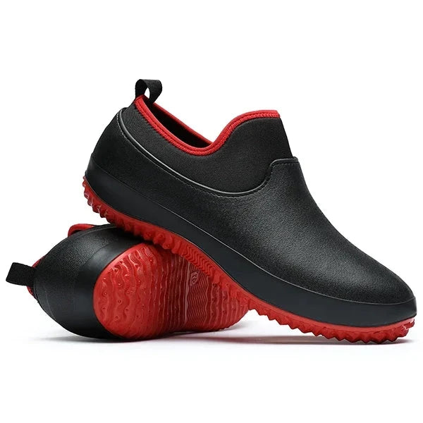 Waterdichte Werkschoenen Instapper Antislip Zwart Blauw Rood Dames Heren Unisex Veiligheidsschoenen Werkkleding