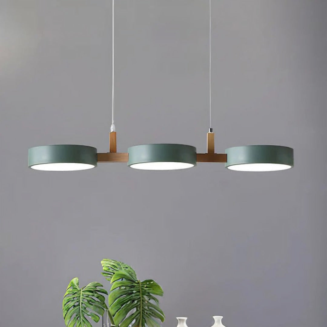 Ronde hanglamp met houten details 77cm LED verlichting eetkamer woonkamer keuken scandinavisch design