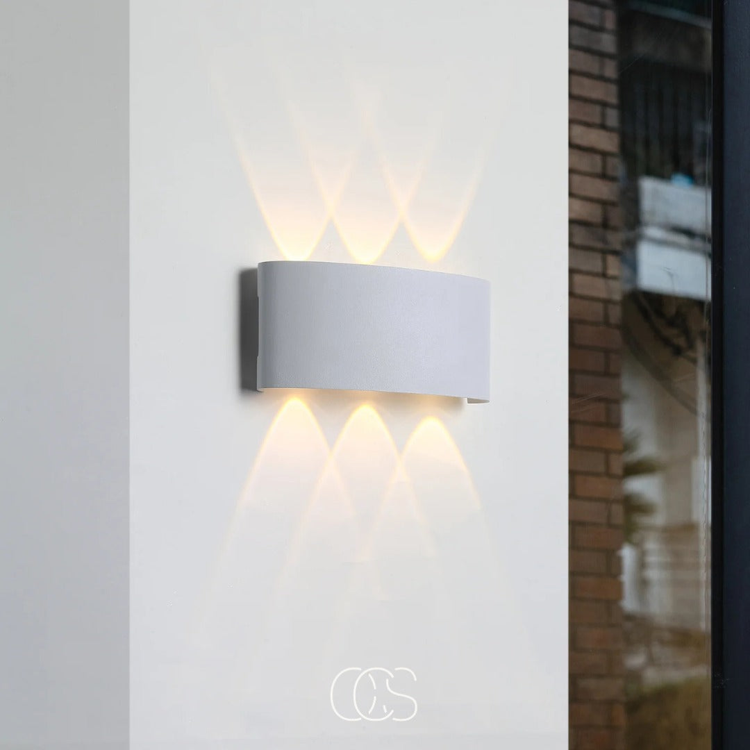 Wandlamp Buiten IP65 Dubbele Lichtbundel Aluminium Warm Wit LED Gevelverlichting voor Terras Tuin en Entree