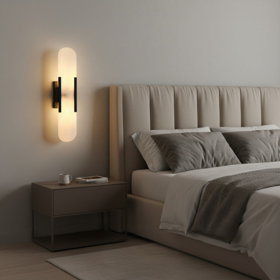 Wandlamp Marmer met Messingafwerking Zwart G9 Fitting Scandinavisch Design Luxe Interieurverlichting Woonkamer