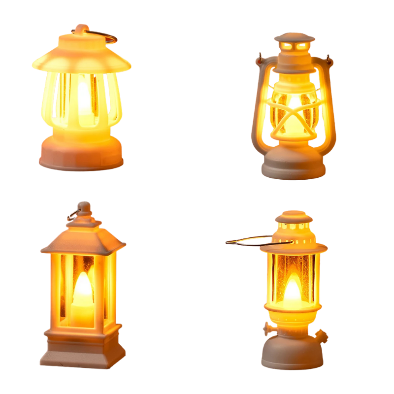 Mini LED Nachtlampje Retro Design Poppenhuisverlichting Warm Sfeerlicht Decoratief Miniatuurlamp Kinderkamer
