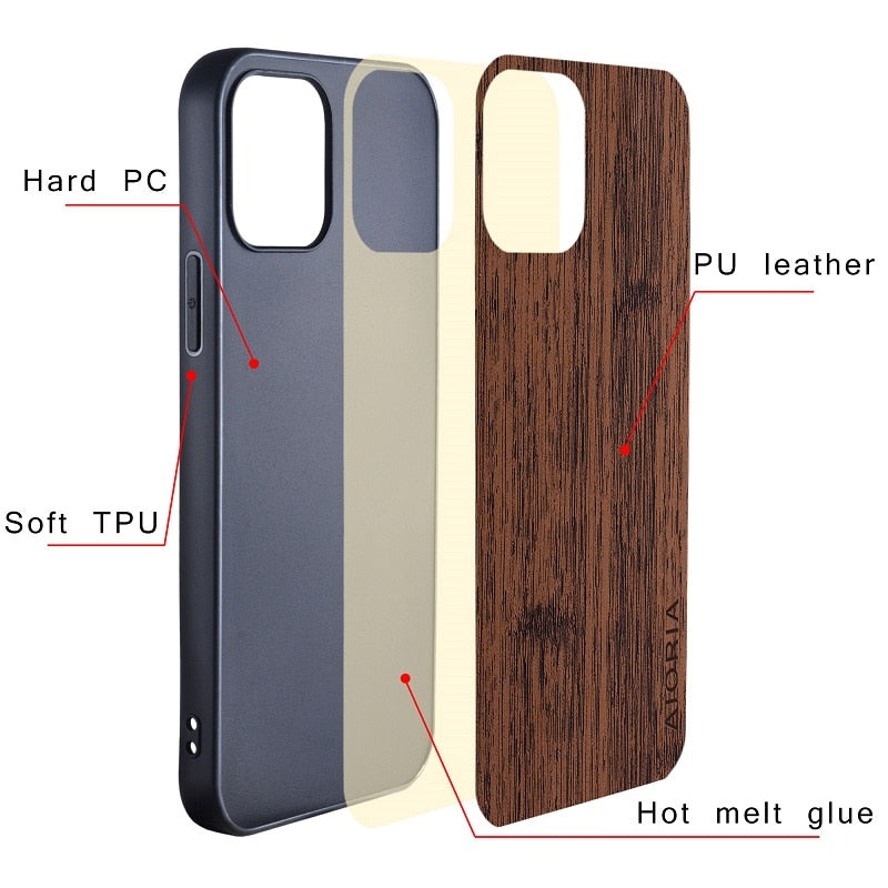 Google Pixel Hoesje Houtstructuur PU Leer Schokbestendig Beschermend Telefoonhoesje Zachte Grip 5 Kleuren