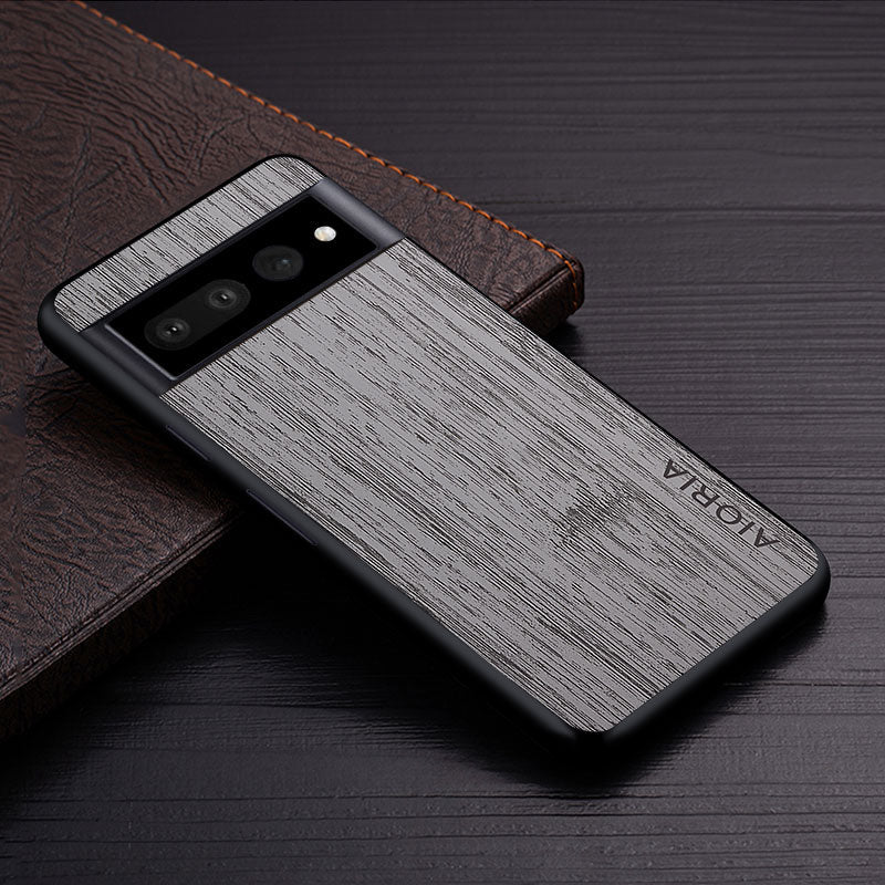 Google Pixel Hoesje Houtstructuur PU Leer Schokbestendig Beschermend Telefoonhoesje Zachte Grip 5 Kleuren