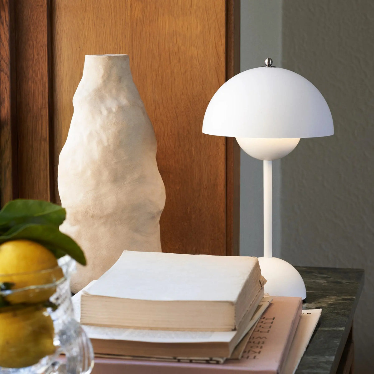 Tafellamp paddenstoel LED USB oplaadbaar draadloos nachtkastje bureau sfeerlicht interieur