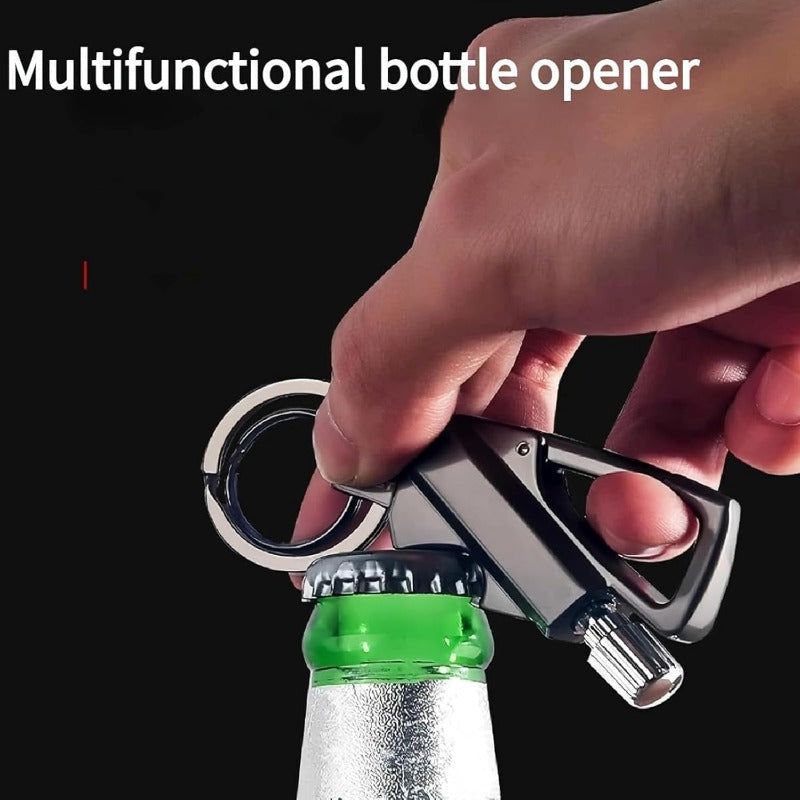 Permanente lucifer sleutelhanger met flesopener - 3-in-1 survival aansteker voor outdoor gebruik