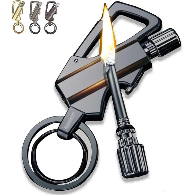 Permanente lucifer sleutelhanger met flesopener - 3-in-1 survival aansteker voor outdoor gebruik
