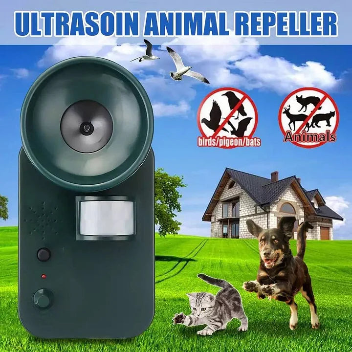 Ultrasone Dierenverjager op Batterij met Bewegingssensor voor Effectieve Tuin en Erf Bescherming Overdag en Nacht