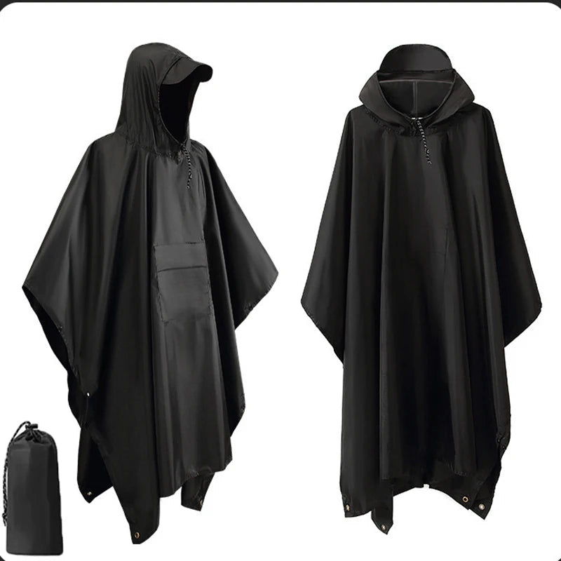 Waterdichte Regenponcho met Capuchon - 3-in-1 Outdoor Bescherming voor Wandelen Kamperen Tuin
