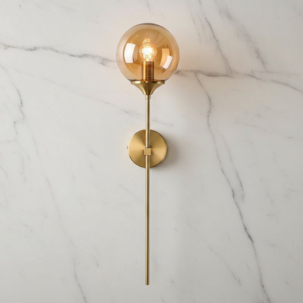 Moderne Wandlamp met Glazen Kap - Chroom of Gouden Afwerking - Scandinavische Stijl